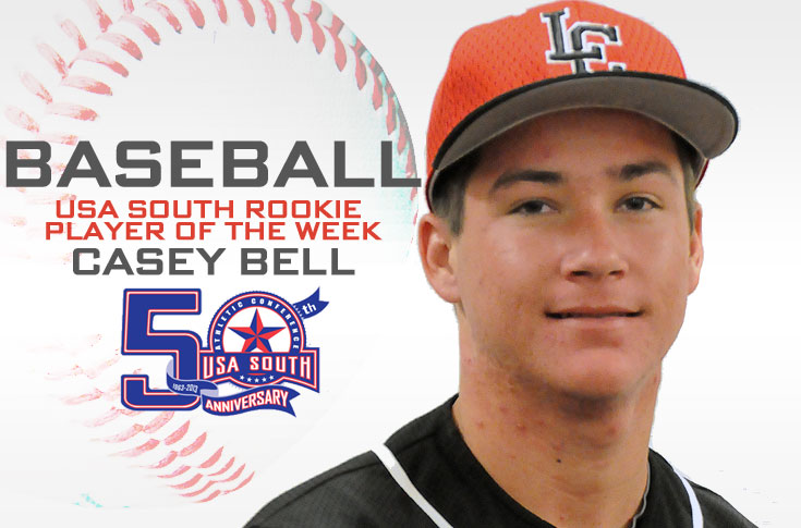 Baseball: Bell tabbed as USA South Rookie Player of the Week