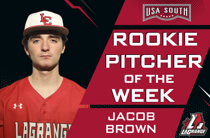 Baseball: Jacob Brown named USA South Rookie Pitcher of the Week