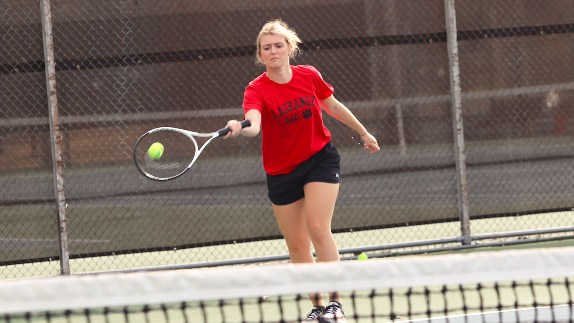 Nina Fischer and LaGrange  women's tennis dropped a 5-2 decision to NAIA member Point in their regular season finale on Monday, April 24.